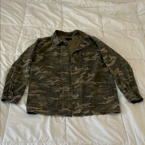 Topshop Olive Green Camo Field Jacket